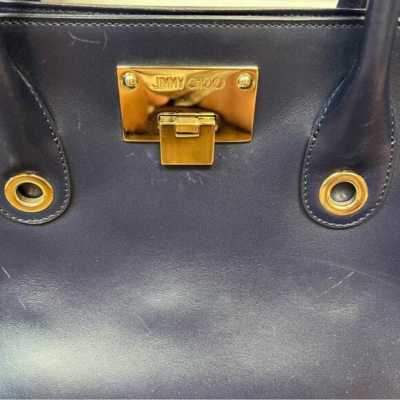 Jimmy choo large Riley crossbody tote bag in navy - Picture 4 of 16